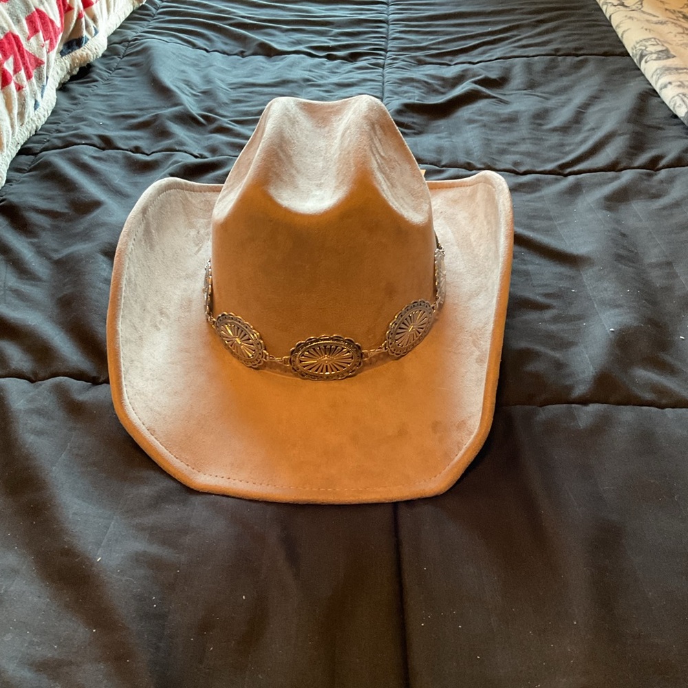 Rue21 Tan Cowboy Hat with Silver Accents